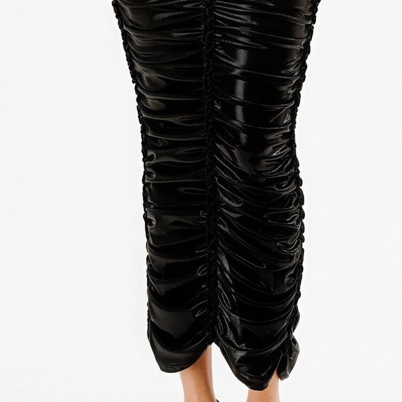 Metallic Rushed Halter Dress - Picture 3 of 4